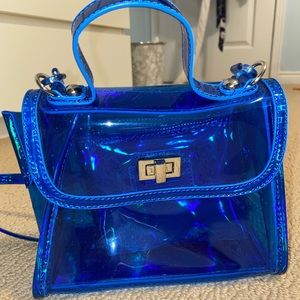 Clear blue crossbody bag